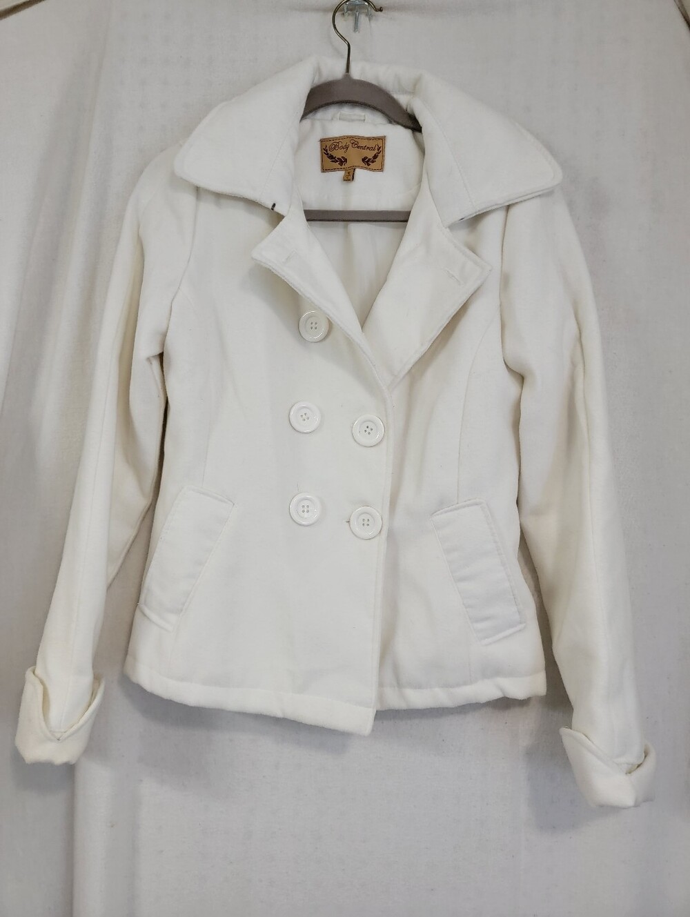 Body Central White Double-Breasted Peacoat